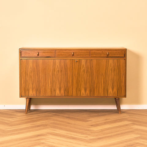 Swedish sideboard in walnut by Bertil Fridhagen for Bodafors, model 'Fasett'