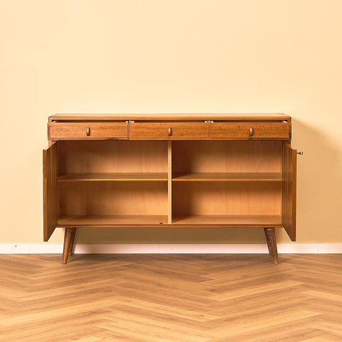 Swedish sideboard in walnut by Bertil Fridhagen for Bodafors, model 'Fasett'