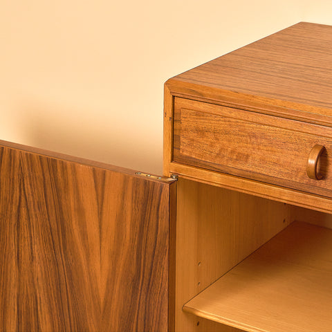 Swedish sideboard in walnut by Bertil Fridhagen for Bodafors, model 'Fasett'