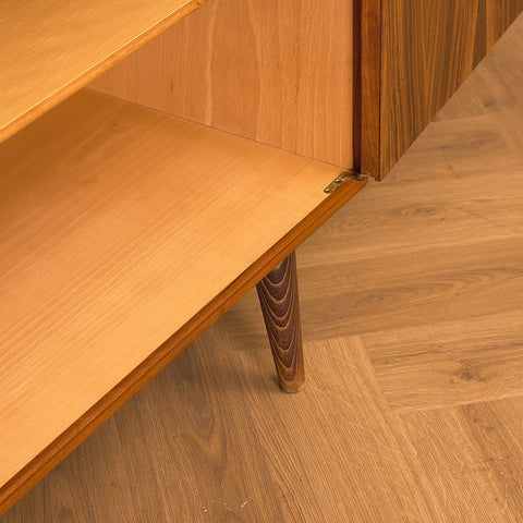 Swedish sideboard in walnut by Bertil Fridhagen for Bodafors, model 'Fasett'