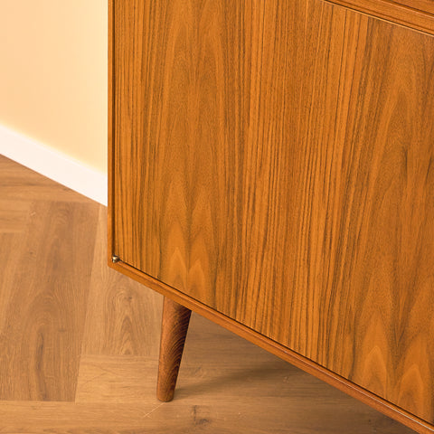 Swedish sideboard in walnut by Bertil Fridhagen for Bodafors, model 'Fasett'