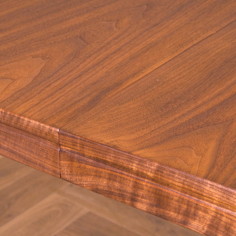 Swedish round dining table in walnut by Skaraborgs Möbelindustri, Tibro