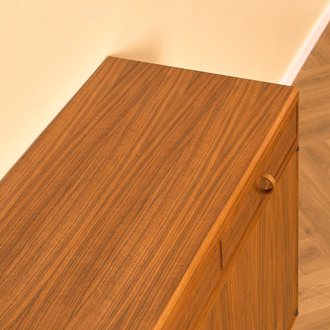 Swedish sideboard in walnut by Bertil Fridhagen for Bodafors, model 'Fasett'