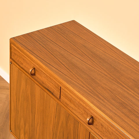 Swedish sideboard in walnut by Bertil Fridhagen for Bodafors, model 'Fasett'