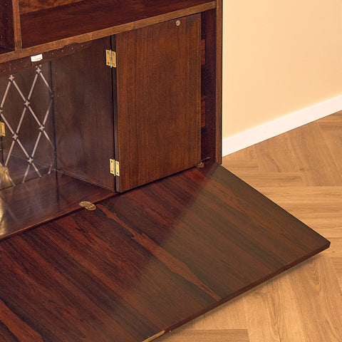 Danish Santos Rosewood Bookshelf with Drop-Front Desk