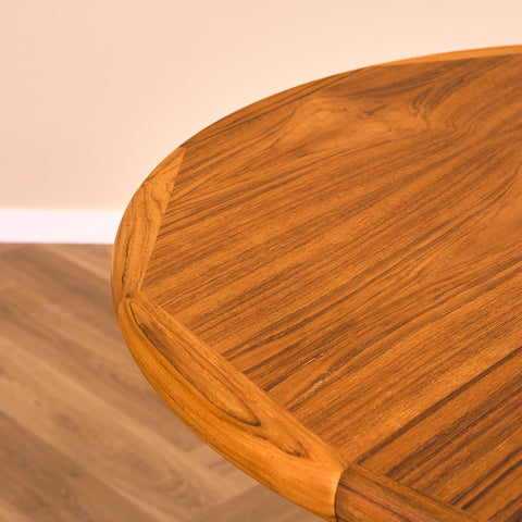Danish round dining table in teak by Johs Kristoffersen & Son
