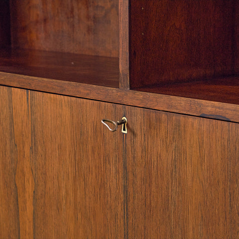 Danish Santos Rosewood Bookshelf with Drop-Front Desk