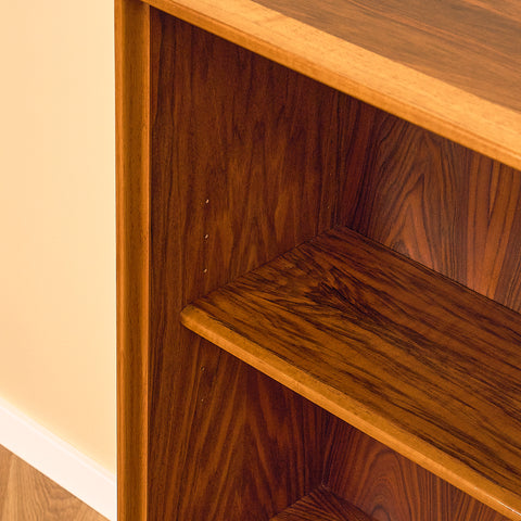 Swedish shelf with glass in walnut by Bertil Fridhagen for Bodafors