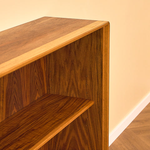 Swedish shelf with glass in walnut by Bertil Fridhagen for Bodafors