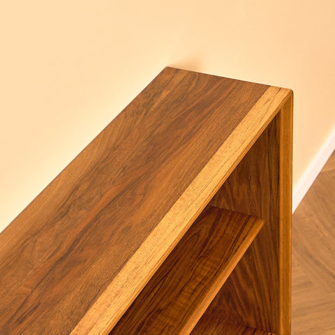 Swedish shelf with glass in walnut by Bertil Fridhagen for Bodafors