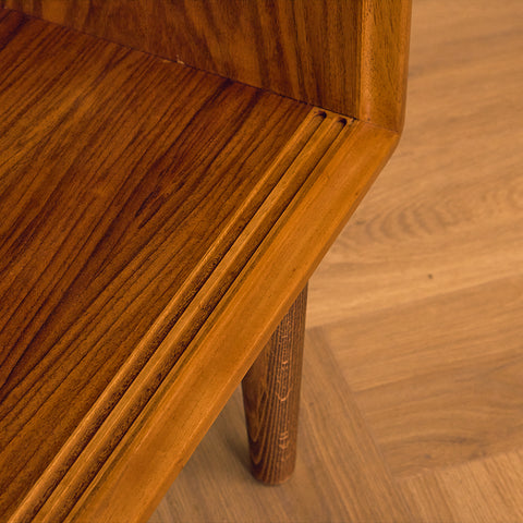 Swedish shelf with glass in walnut by Bertil Fridhagen for Bodafors