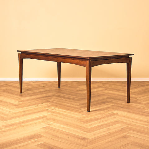 Large Danish dining table in Santos rosewood by Bramin
