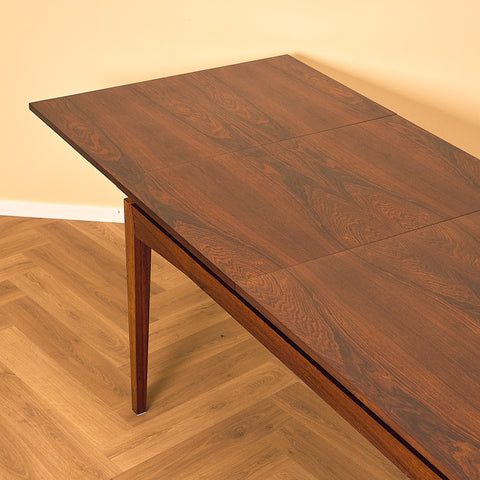 Large Danish dining table in Santos rosewood by Bramin