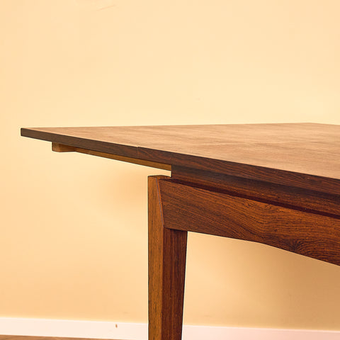 Large Danish dining table in Santos rosewood by Bramin
