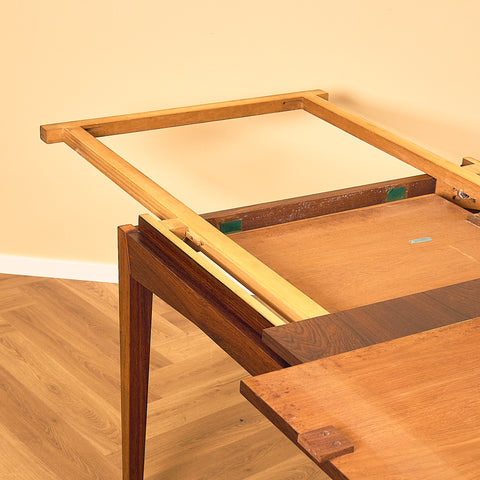 Large Danish dining table in Santos rosewood by Bramin