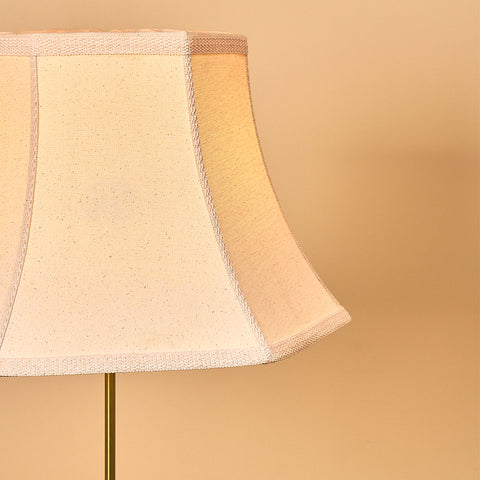 Swedish Brass Floor Lamp with Fabric Shade