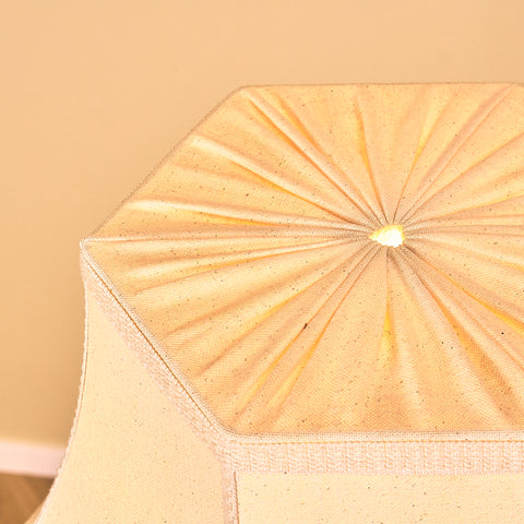 Swedish Brass Floor Lamp with Fabric Shade