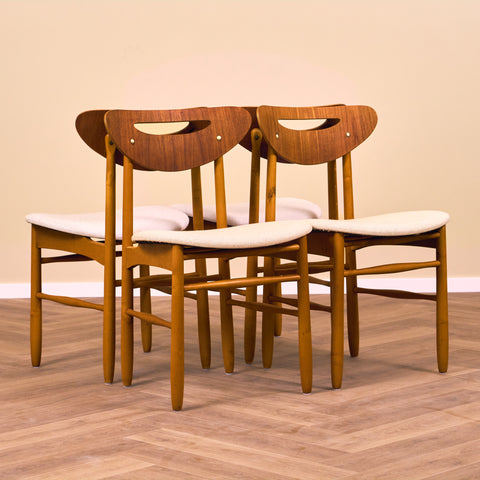 Swedish dining chairs in teak & beech by Nässjö Stolfabrik