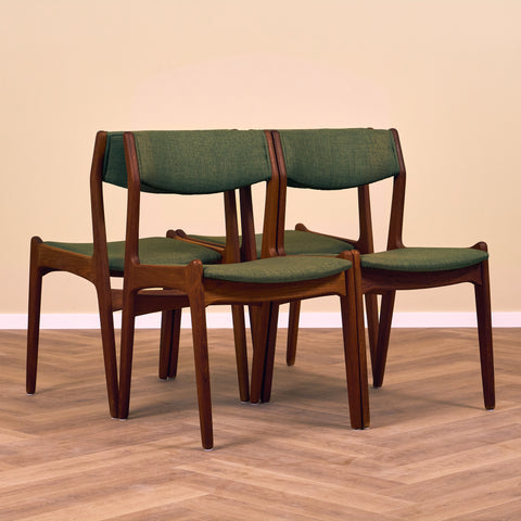 Danish dining chairs in teak by Sorø Stolefabrik