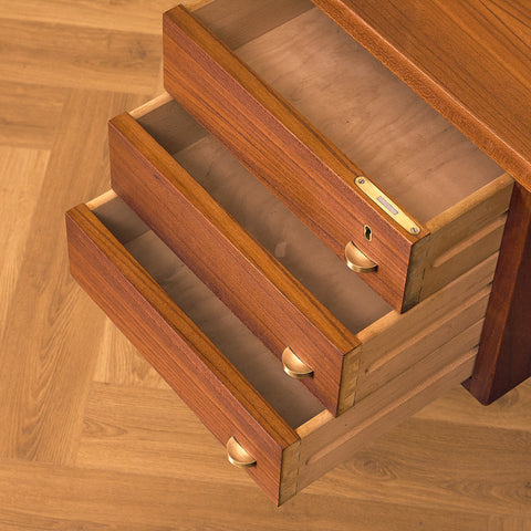 Danish writing desk in teak by Severin Hansen for Haslev Møbelfabrik