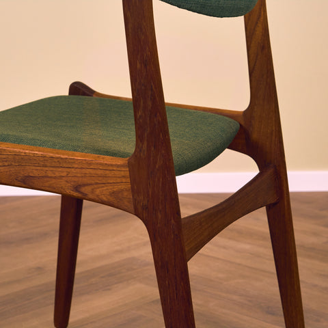 Danish dining chairs in teak by Sorø Stolefabrik