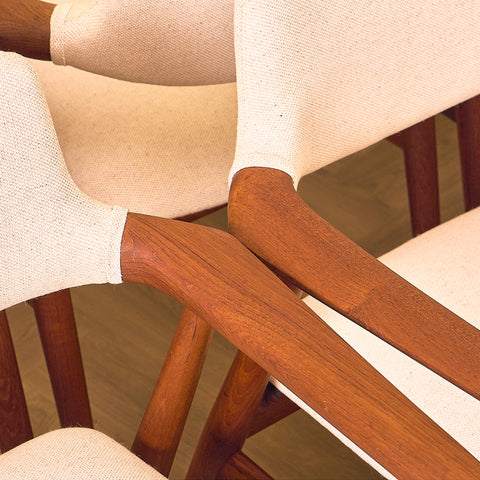 Danish dining armchairs in teak by Erik Kirkegaard for Glostrup Møbelfabrik