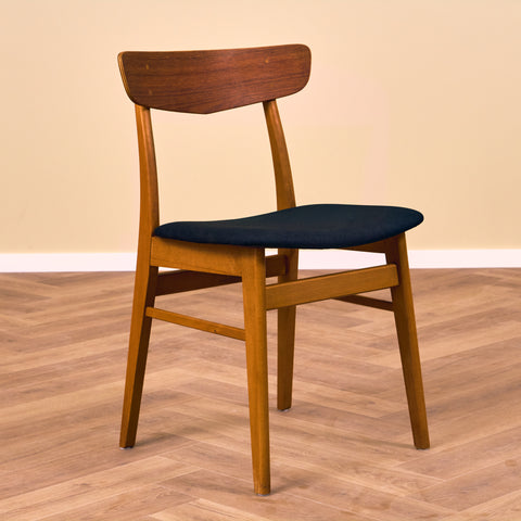Danish dining chairs in teak & beech by Findahl