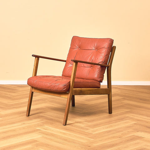 Danish armchair in teak and oak