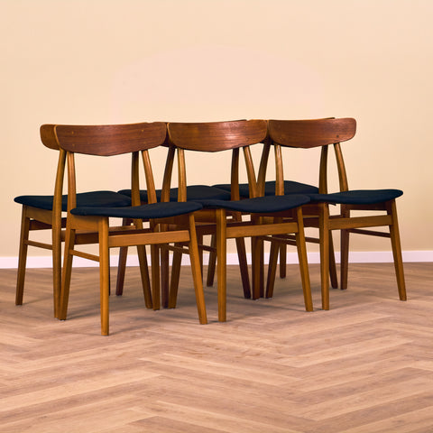 Danish dining chairs in teak & beech by Findahl