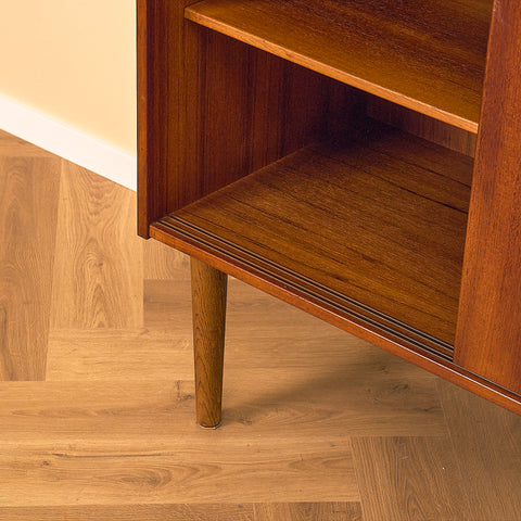 Danish Teak Cabinet with Sliding Doors