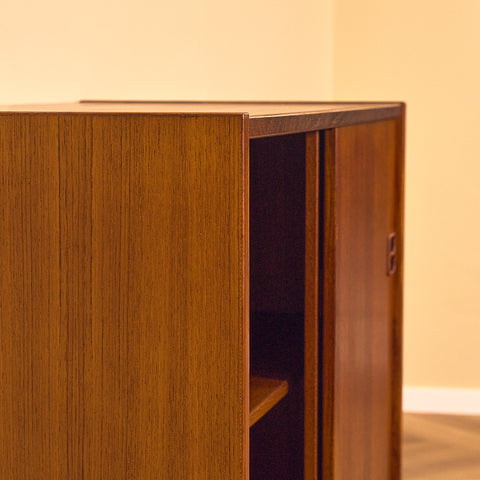 Danish Teak Cabinet with Sliding Doors