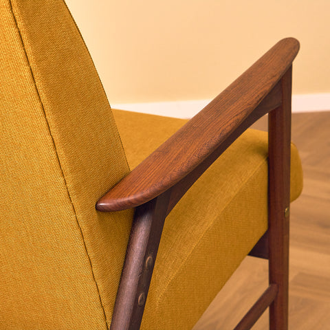 Danish armchair in teak and walnut