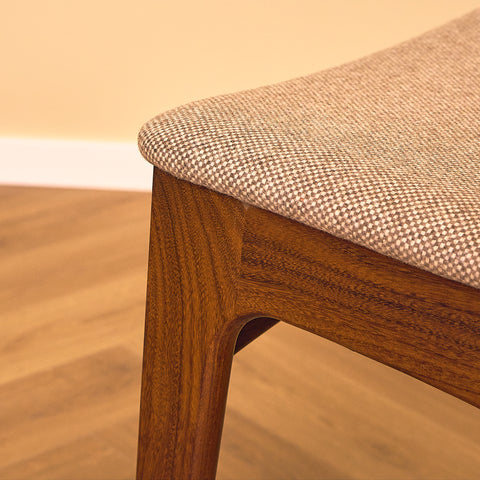 Danish set of 6 dining chairs in solid walnut by Erik Buch