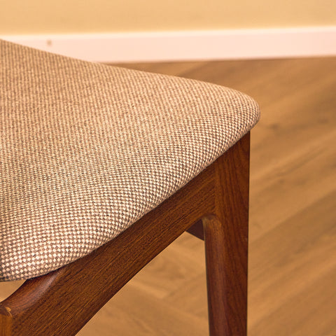 Danish set of 6 dining chairs in solid walnut by Erik Buch