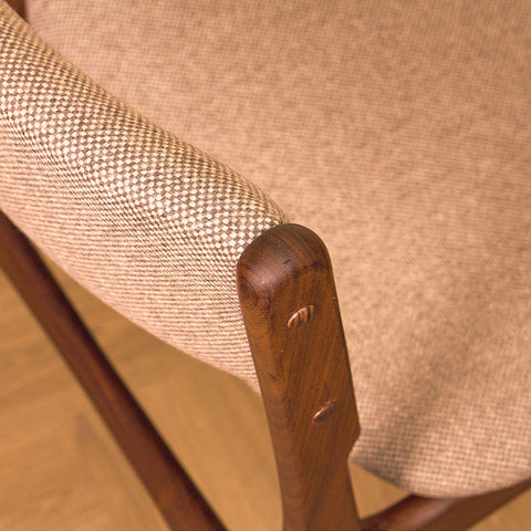 Danish set of 6 dining chairs in solid walnut by Erik Buch