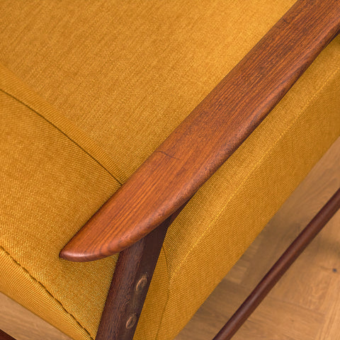 Danish armchair in teak and walnut