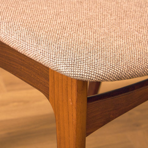Danish set of 6 dining chairs in solid walnut by Erik Buch