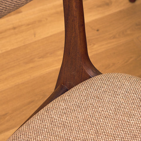 Danish set of 6 dining chairs in solid walnut by Erik Buch