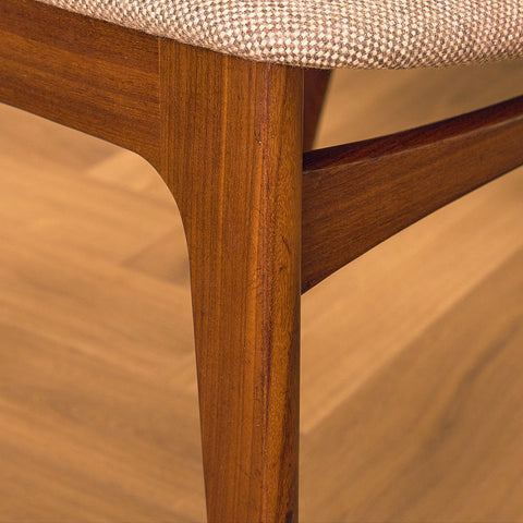 Danish set of 6 dining chairs in solid walnut by Erik Buch