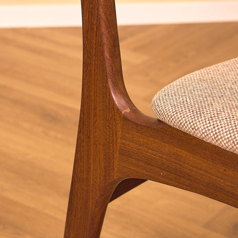 Danish set of 6 dining chairs in solid walnut by Erik Buch