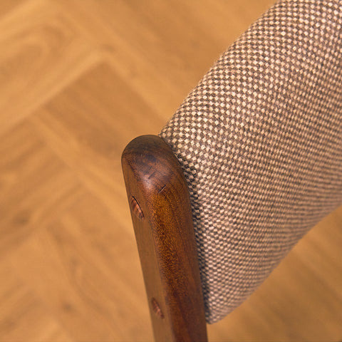 Danish set of 6 dining chairs in solid walnut by Erik Buch