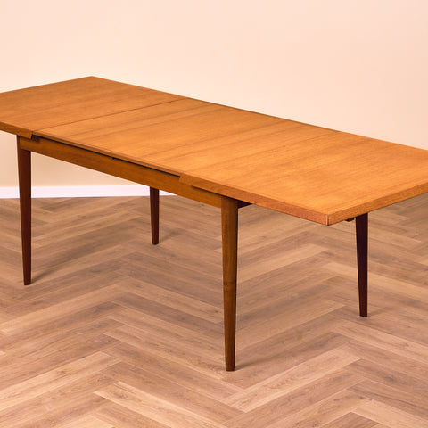 Danish dining table in teak by Aage Schmidt Christensen for Fritz Hansen