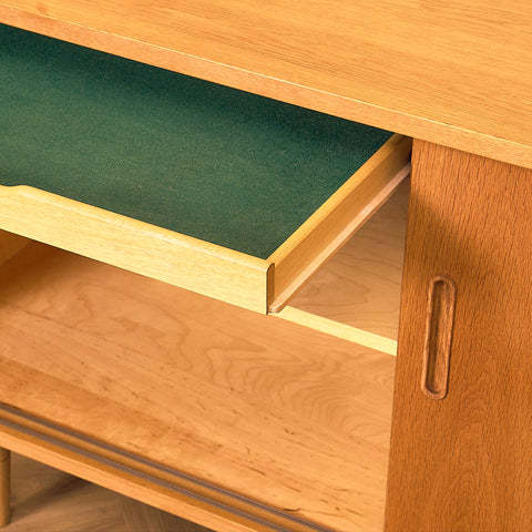 Poul Hundevad Oak Sideboard with Felt-Lined Drawer