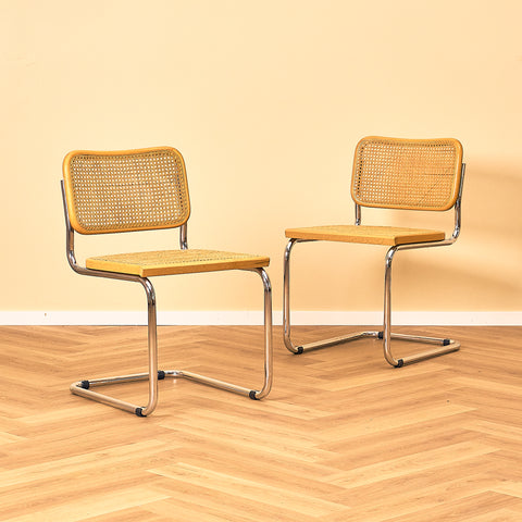Marcel Breuer Dining Chair in Beech and Chrome