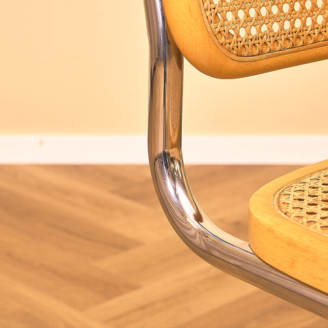 Marcel Breuer Dining Chair in Beech and Chrome