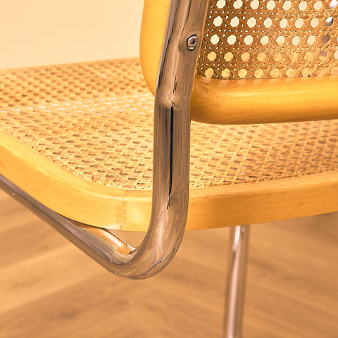 Marcel Breuer Dining Chair in Beech and Chrome