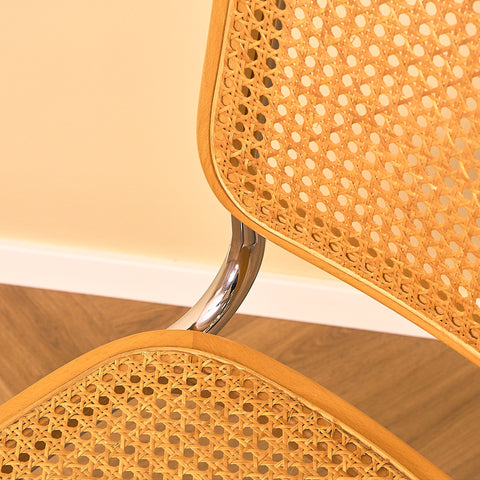 Marcel Breuer Dining Chair in Beech and Chrome