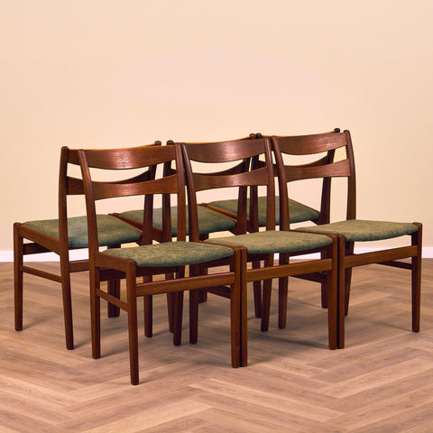 Swedish dining chairs in teak