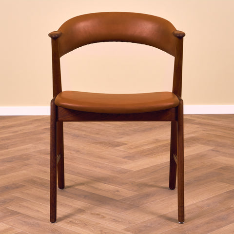 Danish dining chairs in solid teak, model 32 by Kai Kristiansen