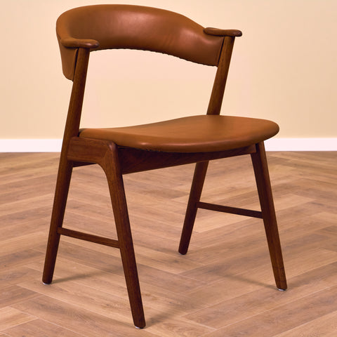 Danish dining chairs in solid teak, model 32 by Kai Kristiansen